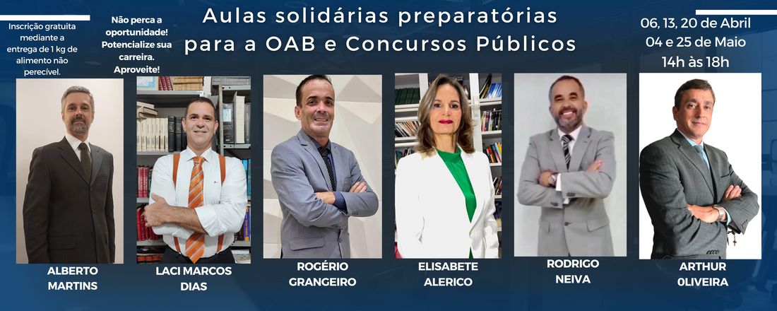 AULAS SOLIDÁRIAS PREPARATÓRIAS PARA A OAB E CONCURSOS PÚBLICOS