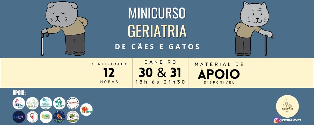 2º Minicurso de Geriatria de Pequenos Animais