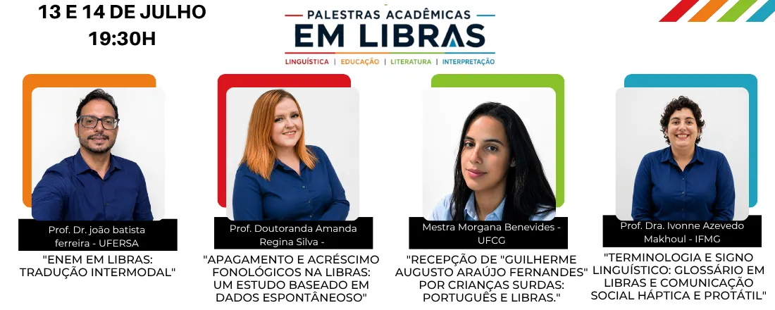 PALESTRAS ACADEMICAS EM LIBRAS - JULHO/26