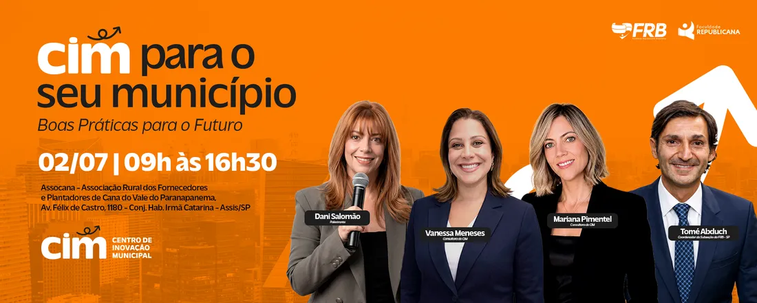 CIM PARA O SEU MUNICÍPIO - BOAS PRÁTICAS PARA O FUTURO