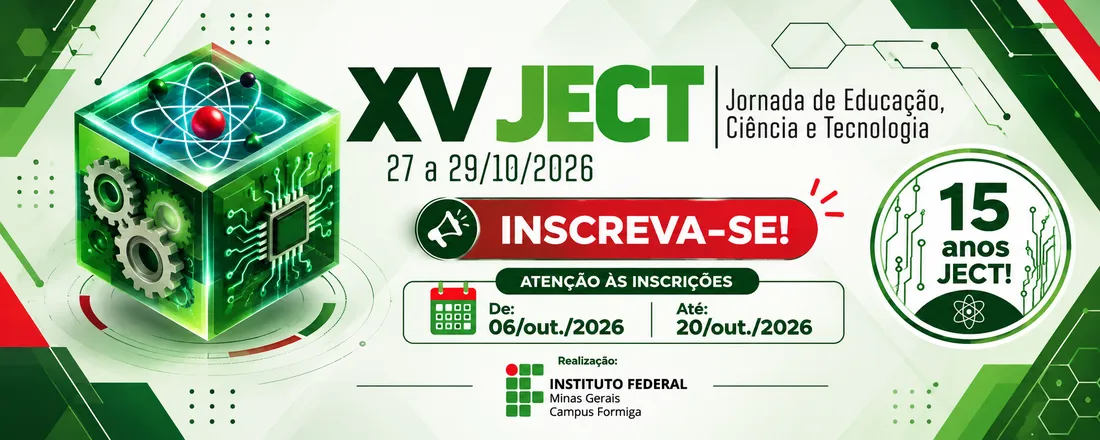XV Jornada de Educação, Ciência e Tecnologia de Minas Gerais - IFMG Campus Formiga