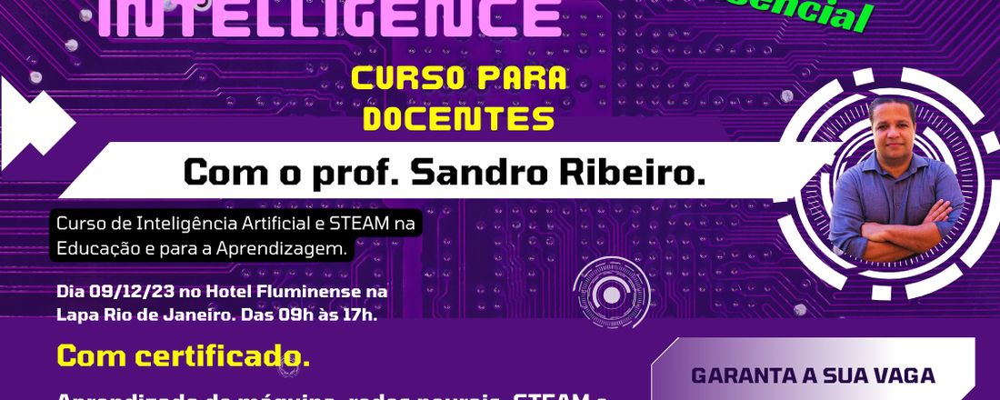 Curso de Inteligência Artificial e STEAM na Educação e para a Aprendizagem.