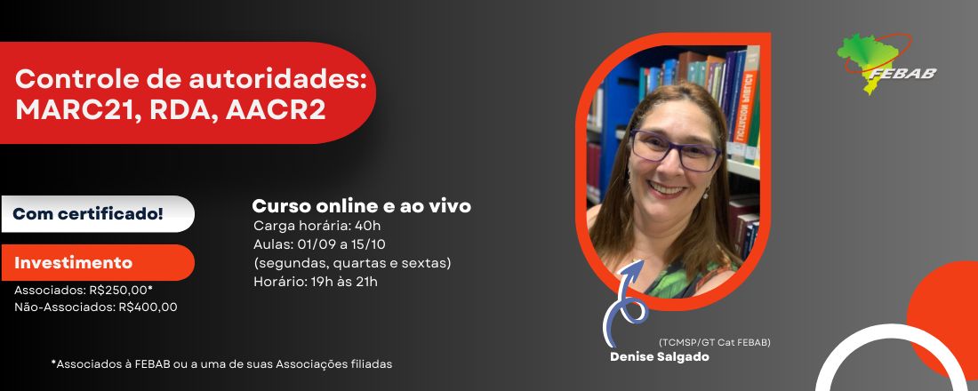 Curso "Controle de autoridades: MARC21, RDA, AACR2"