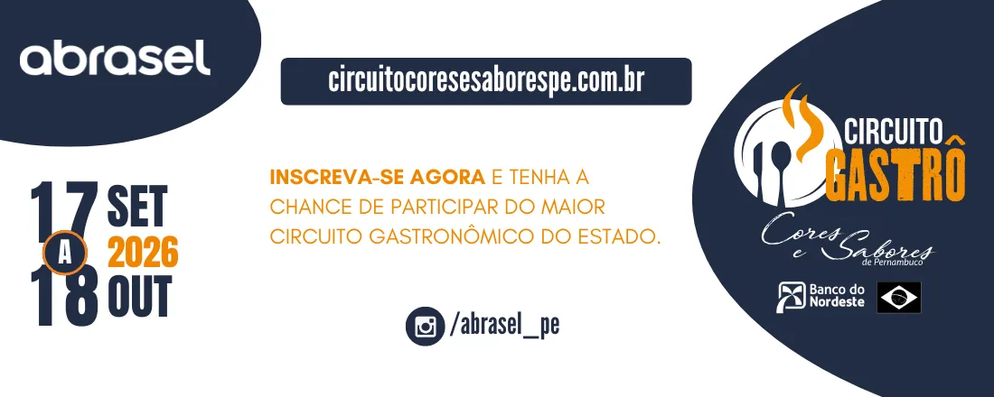 Inscrição - 3ª Edição Circuito Gastrô: Cores e Sabores