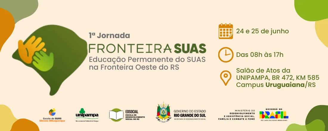 1ª Jornada FronteiraSUAS: Educação Permanente do SUAS na Fronteira Oeste do RS