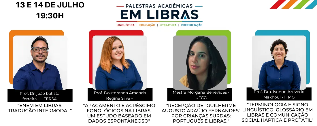 PALESTRAS ACADEMICAS EM LIBRAS - JULHO/26