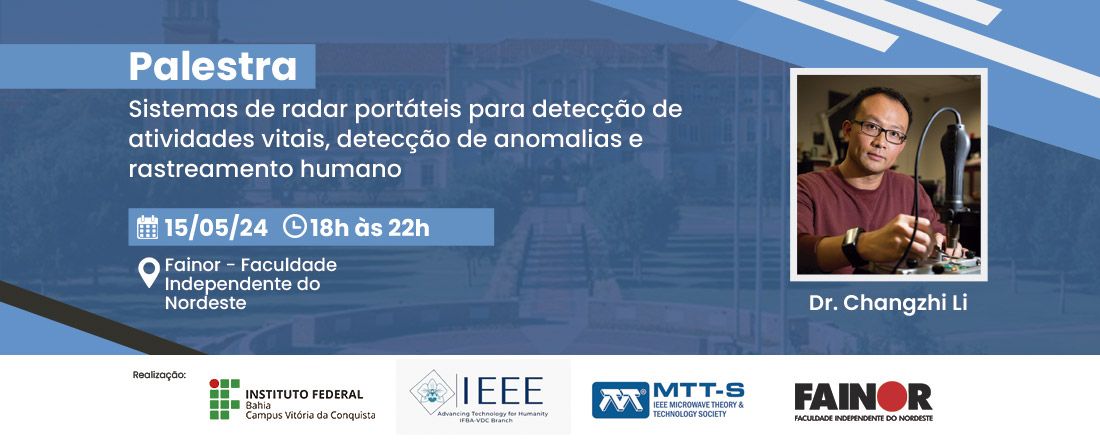 Palestra - Sistemas de radar portáteis para detecção de atividades vitais, detecção de anomalias e rastreamento humano