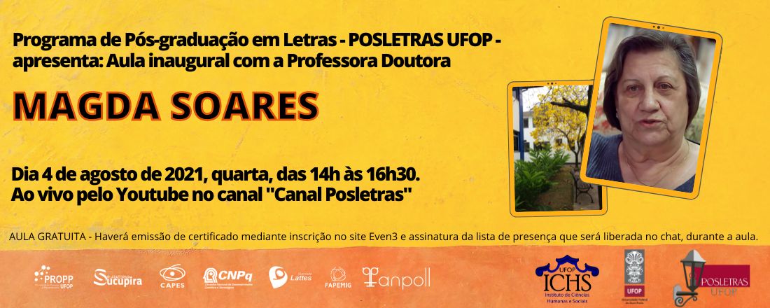 Aula Inaugural POSLETRAS UFOP - Magda Soares