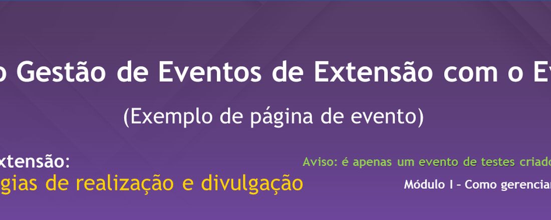 Curso Gestão de Eventos de Extensão com o Even3