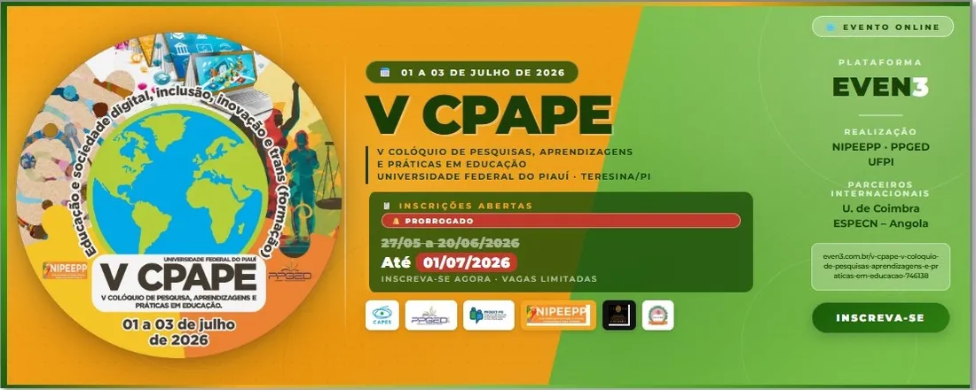 V CPAPE - Colóquio de Pesquisas, Aprendizagens e Práticas em Educação
