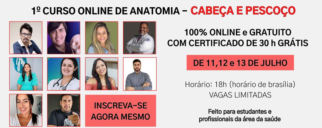 1° CURSO ONLINE DE ANATOMIA CABEÇA E PESCOÇO