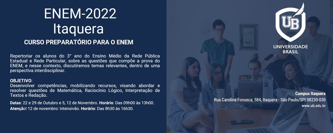 CURSO PREPARATÓRIO PARA O ENEM-ITAQUERA-2022