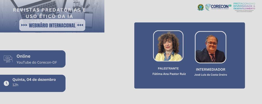 Convite para Webinário Internacional - Revistas predatórias e uso ético da IA