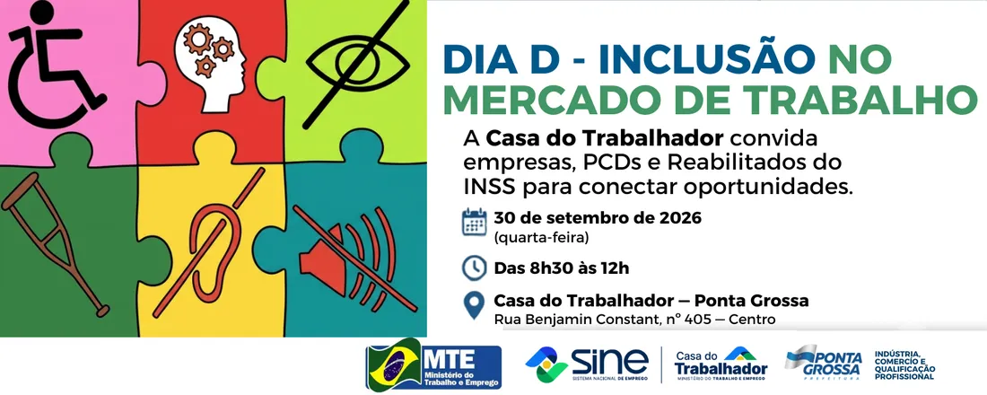 Dia D: Inclusão da Pessoa com Deficiência e Reabilitados do INSS no Mercado de Trabalho