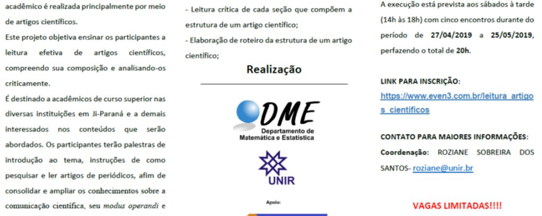 Comunicação Científica:  Introdução a leitura de artigos científicos