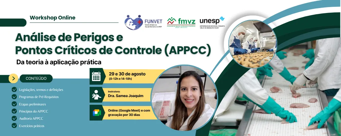 Workshop Online de Atualização em Análise de Perigos e Pontos Críticos de Controle - APPCC