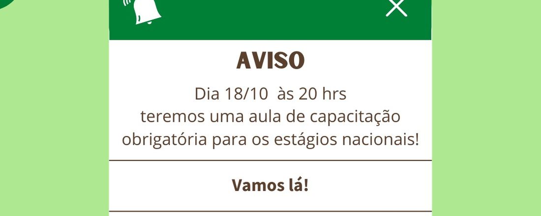 Aula de Capacitação: Estágios Nacionais Ciclo 2022/23
