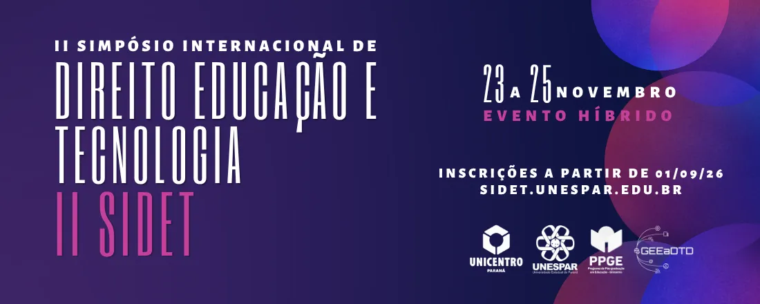 II Simpósio Internacional de Direito, Educação e Tecnologia - II SIDET