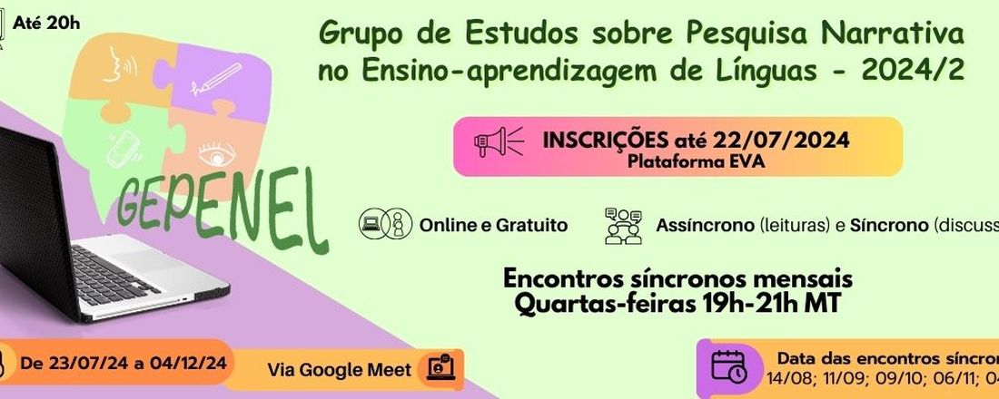 GEPENEL: Grupo de Estudos sobre Pesquisa Narrativa no Ensino-aprendizagem de Línguas - 2024/2