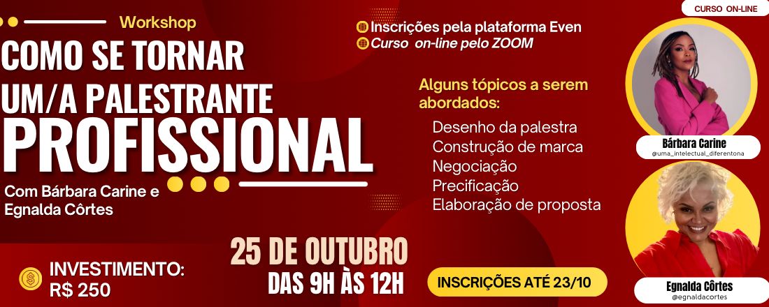 Como se tornar um/a palestrante profissional - Com Bárbara Carine e ...