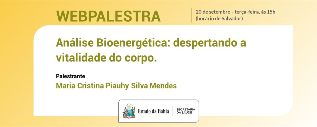 Webpalestra Análise Bioenergética: despertando a vitalidade do corpo