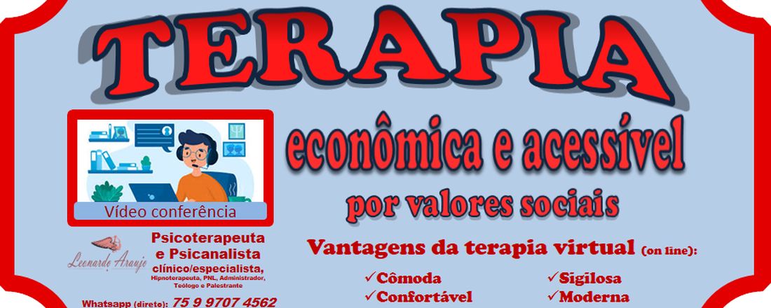 TERAPIA ECONÔMICA e ACESSÍVEL por VALORES SOCIAIS