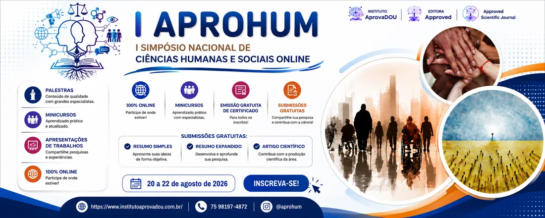 I Simpósio Nacional de Ciências Humanas e Sociais Online (I APROHUM)