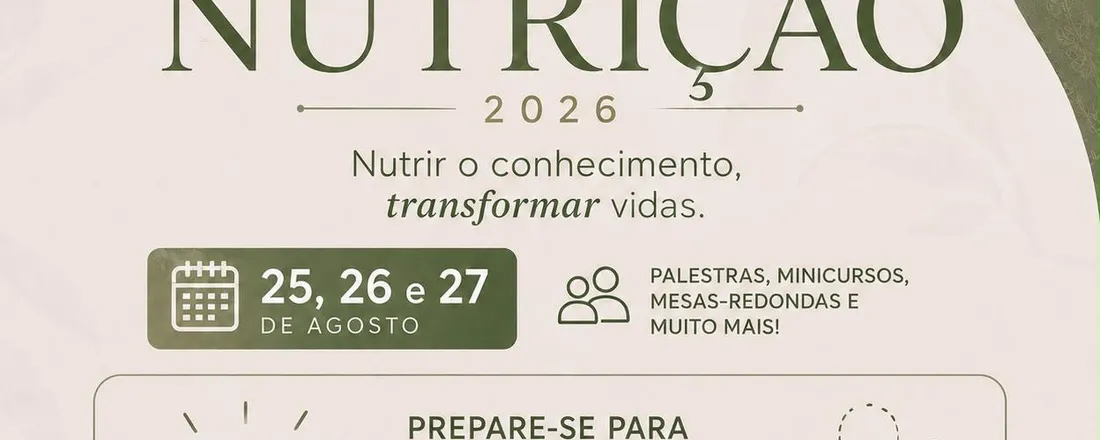 I SEMANA DE NUTRIÇÃO: NUTRIÇÃO E APRENDIZADO - CONSTRUINDO CONHECIMENTO PARA A VIDA