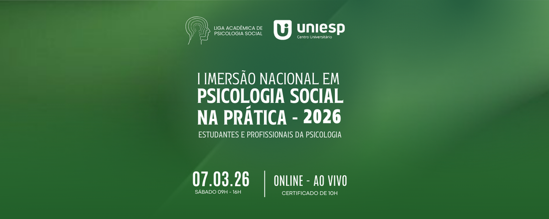 I IMERSÃO NACIONAL EM PSICOLOGIA SOCIAL NA PRÁTICA – 2026