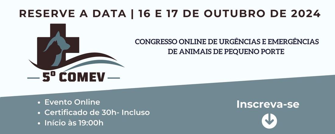 5º COMEV - Congresso Online de Urgências e Emergências de  Animais de pequeno porte