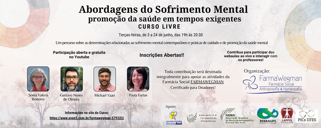 Curso Abordagens do Sofrimento Mental: promoção da Saúde em tempos exigentes
