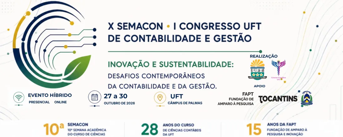X SEMACON | I CONGRESSO UFT DE CONTABILIDADE E GESTÃO