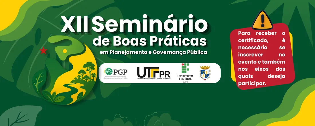 XII Seminário de Boas Práticas em Planejamento e Governança Pública