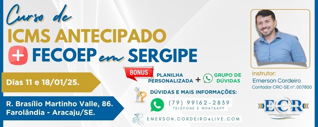 ICMS ANTECIPADO + FECOEP em SERGIPE