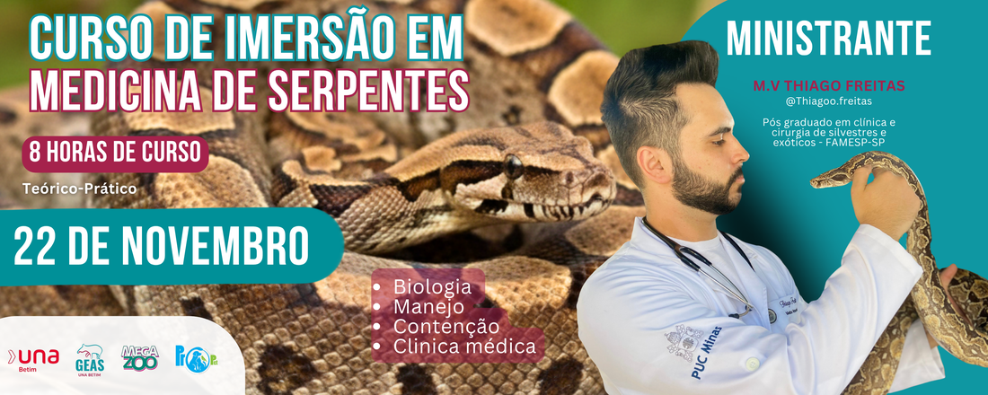 Curso de Imersão em Medicina de Serpentes Teórico-Prático