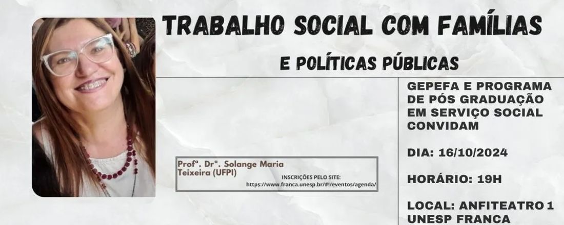 Trabalho Social com Famílias e as políticas públicas