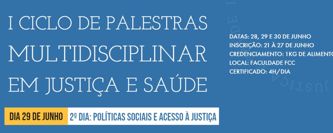 I CPMJS FCC - POLÍTICAS SOCIAIS E ACESSO À JUSTIÇA