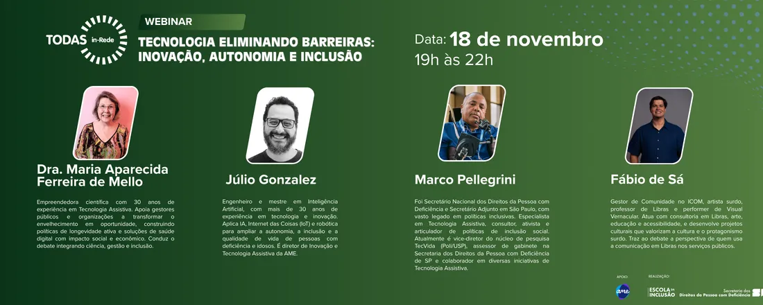 Webinar: Tecnologia Eliminando Barreiras: Inovação, Autonomia e Inclusão