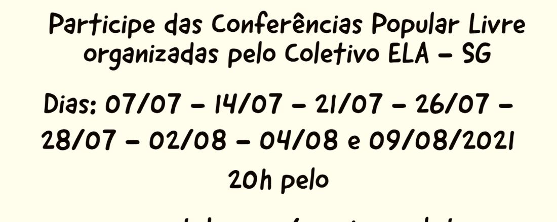 Conferência Popular Livre São Gonçalo - Coletivo ELA Educação Liberdade para Aprender