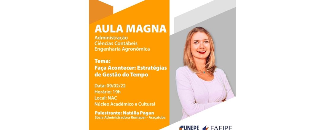 Aula Magna CCETN - Faça acontecer: estratégias de gestão de tempo