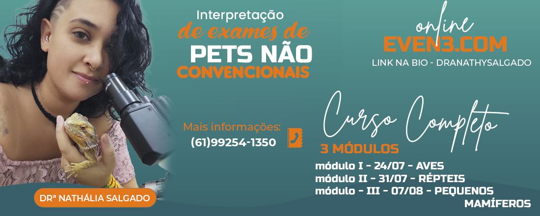 Curso ON-LINE de Interpretação de Exames de Pets Não Convencionais