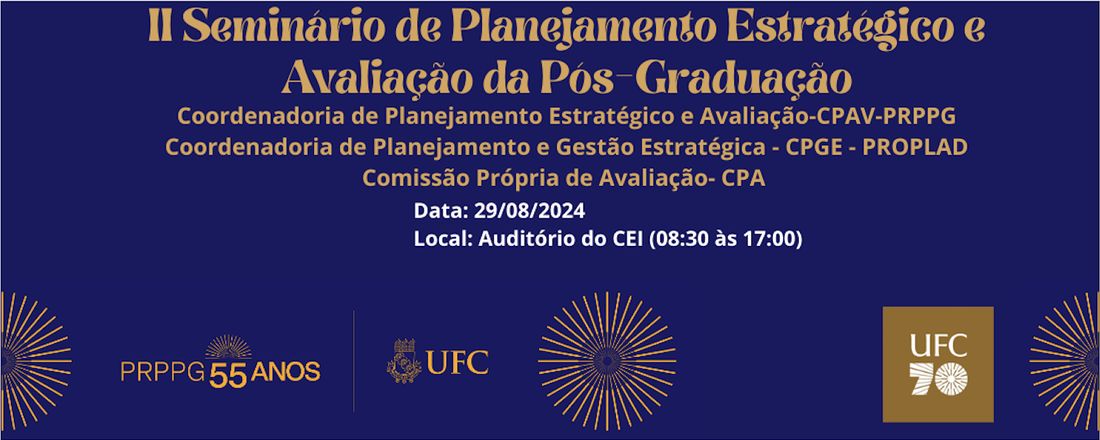 II Seminário de Planejamento Estratégico e Avaliação da Pós-Graduação da UFC