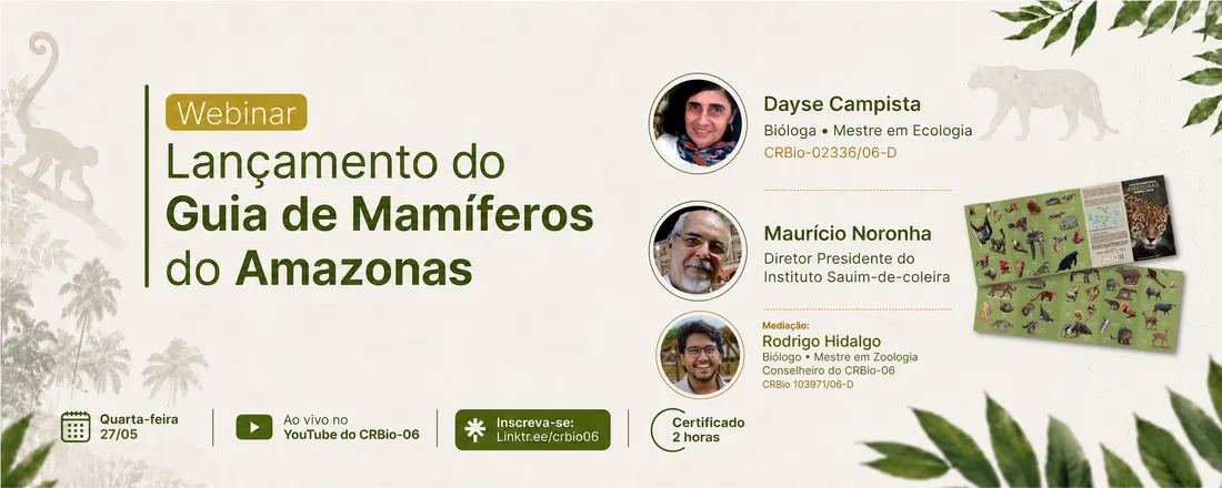 Webinar | Lançamento do Guia de Mamíferos do Amazonas