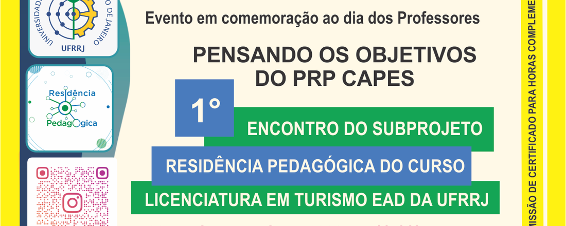 1º Encontro do Subprojeto Residência Pedagógica do Curso de Licenciatura em Turismo EaD da UFRRJ