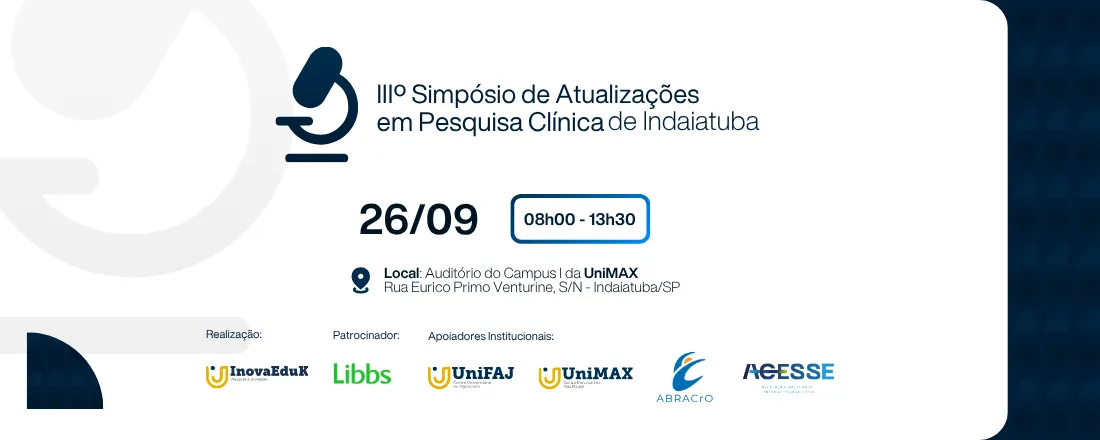 3ª edição do Simpósio de Atualizações em Pesquisa Clínica de Indaiatuba