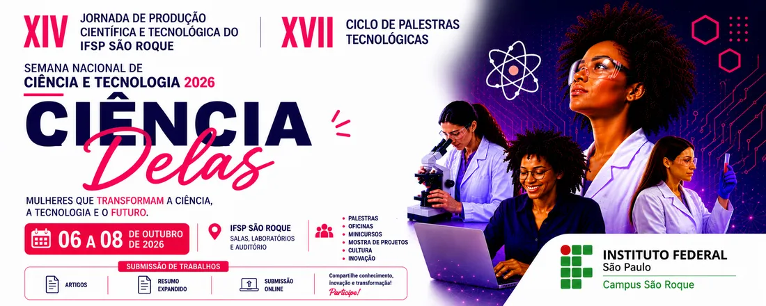 XIV Jornada de Produção Científica e Tecnológica, XVII Ciclo de Palestras Tecnológicas | IFSP - Campus São Roque