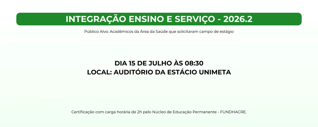 Integração Ensino e Serviço - 2026. 2