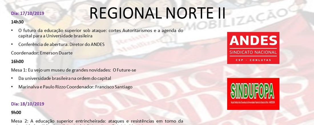 ENCONTRO PÓS-CONAD DA REGIONAL NORTE II