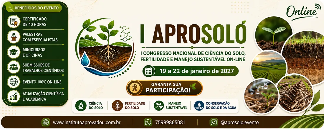 I Congresso Nacional de Ciência do Solo, Fertilidade e Manejo Sustentável On-line (I APROSOLO)