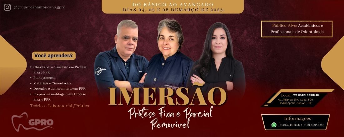 Imersão em prótese Fixa e Parcial Removível